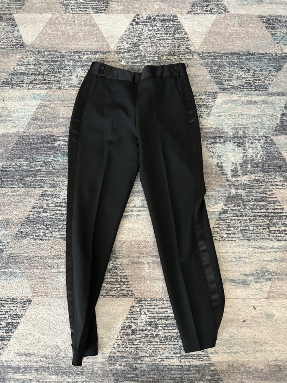 Zara Black Dress Pants with Satin Waistband